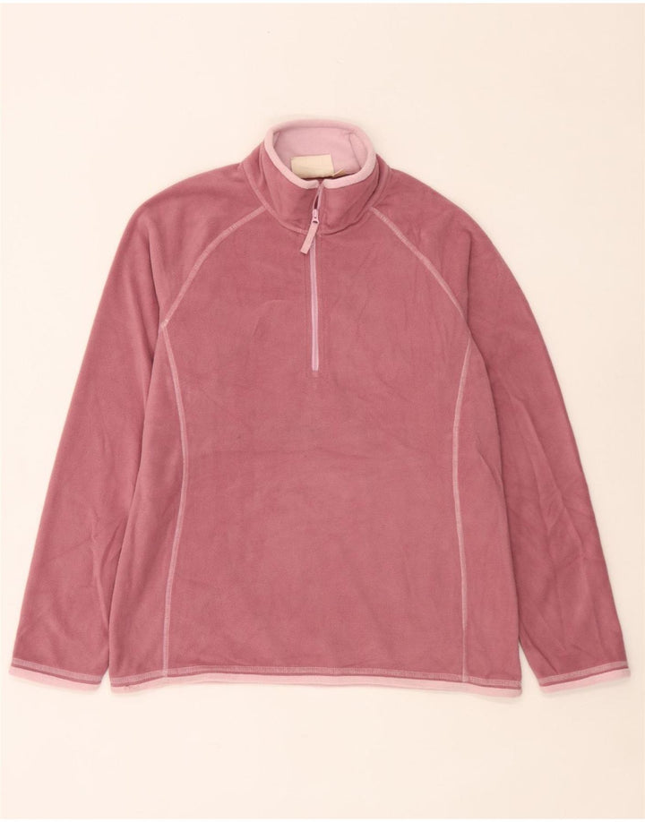 Mountain Warehouse Womens Zip Neck Fleece Jumper UK 12 Medium Pink