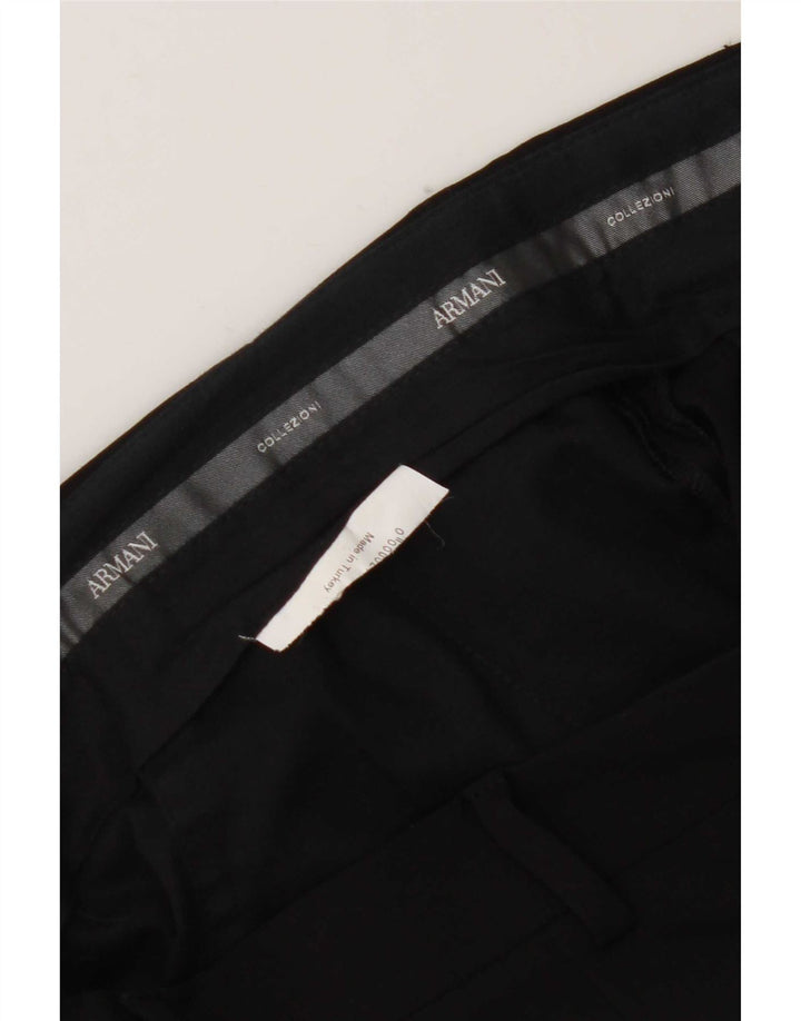 Armani Mens Straight Suit Trousers W32 L31 Black