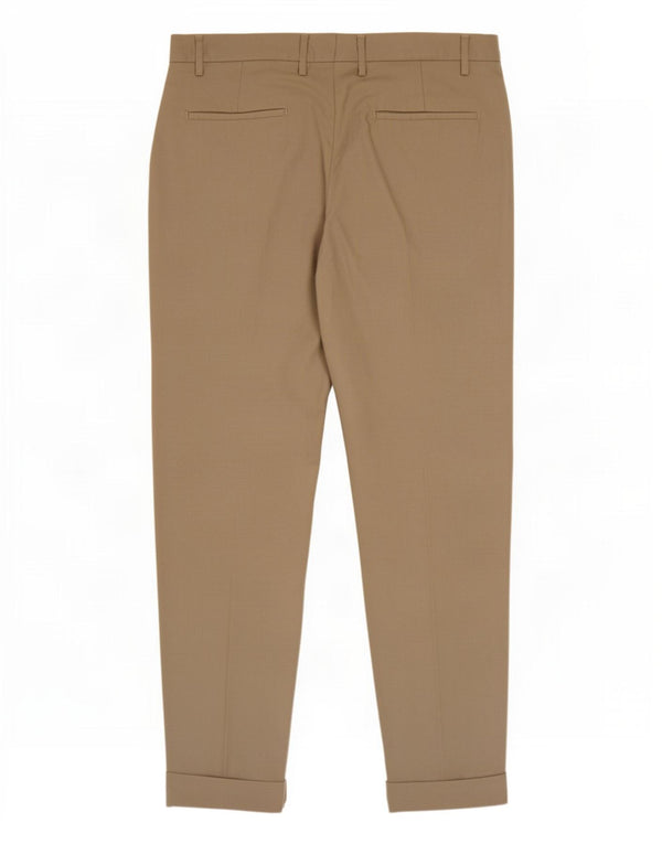 Zara Mens Straight Chino Trousers EU 44 Large W34 L28 Beige Viscose