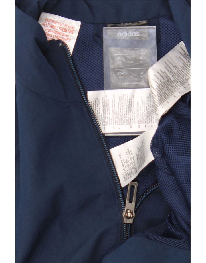 Adidas Boys Climalite Tracksuit Top Jacket 13-14 Years Navy Blue Polyester