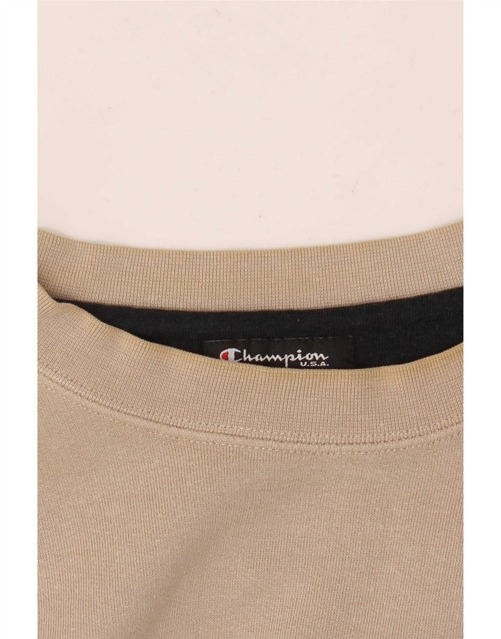 Champion Mens Graphic Sweatshirt Jumper XL Beige