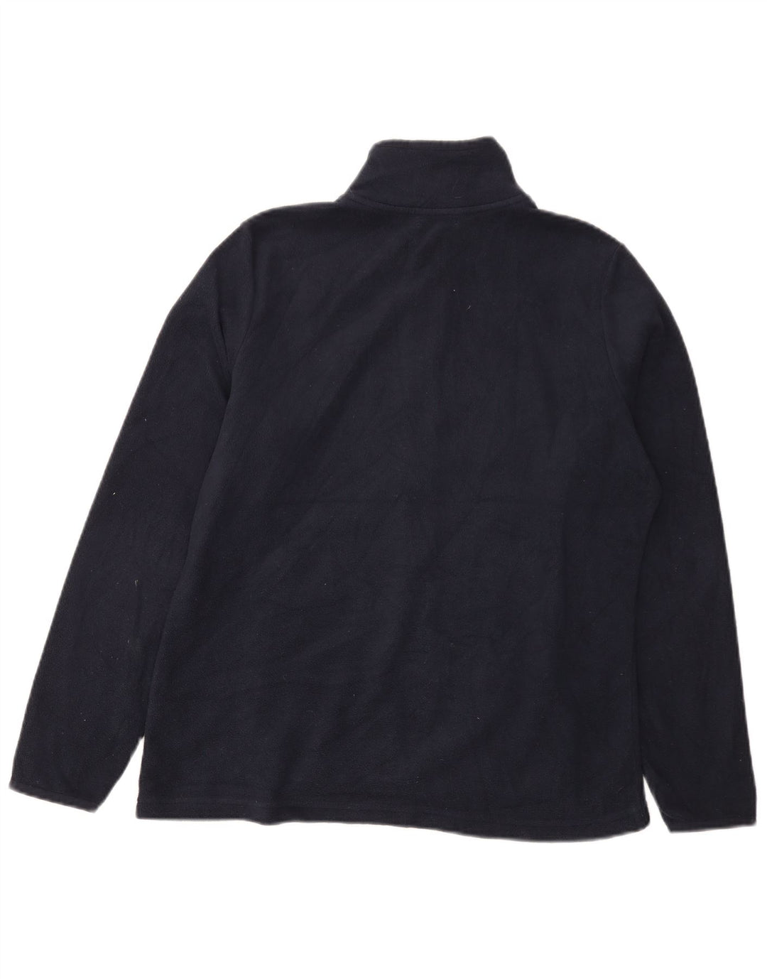 Marks & Spencer Womens Fleece Jacket UK 14 Large Navy Blue Polyester