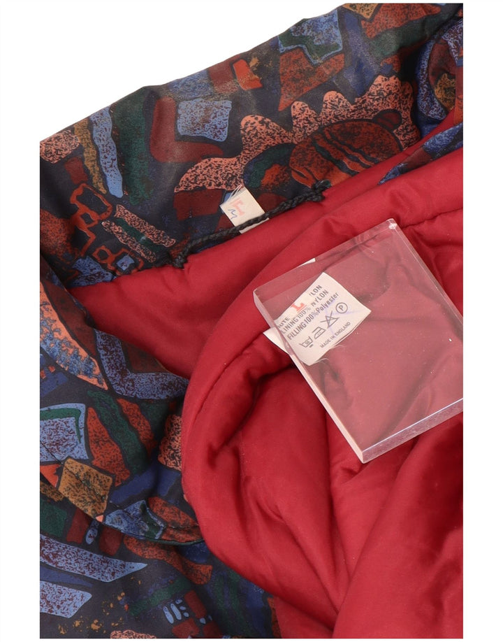 VINTAGE Womens Windbreaker Coat UK 16 Large Multicoloured Geometric