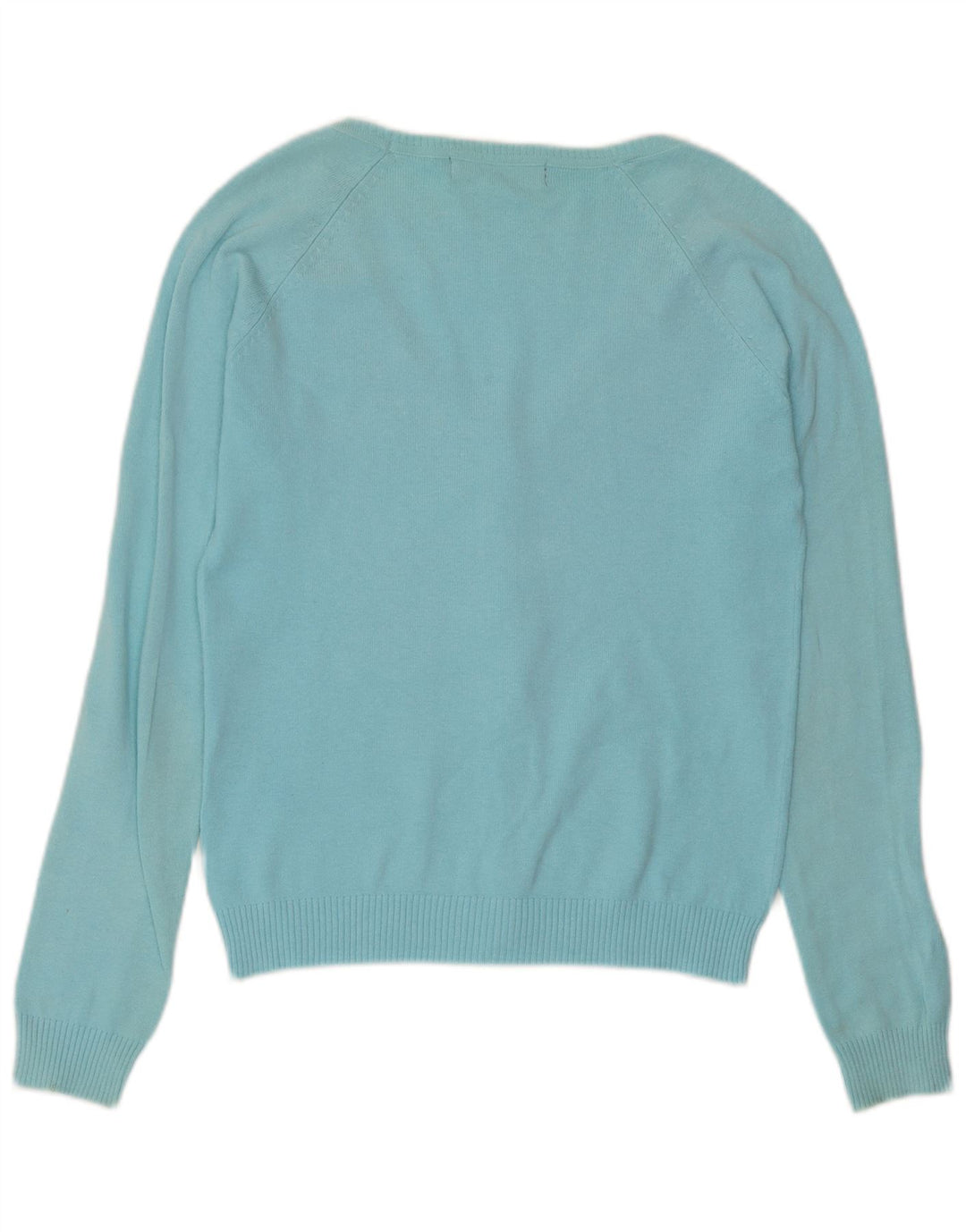Zara Womens Cardigan Sweater UK 12 Medium Blue Cotton