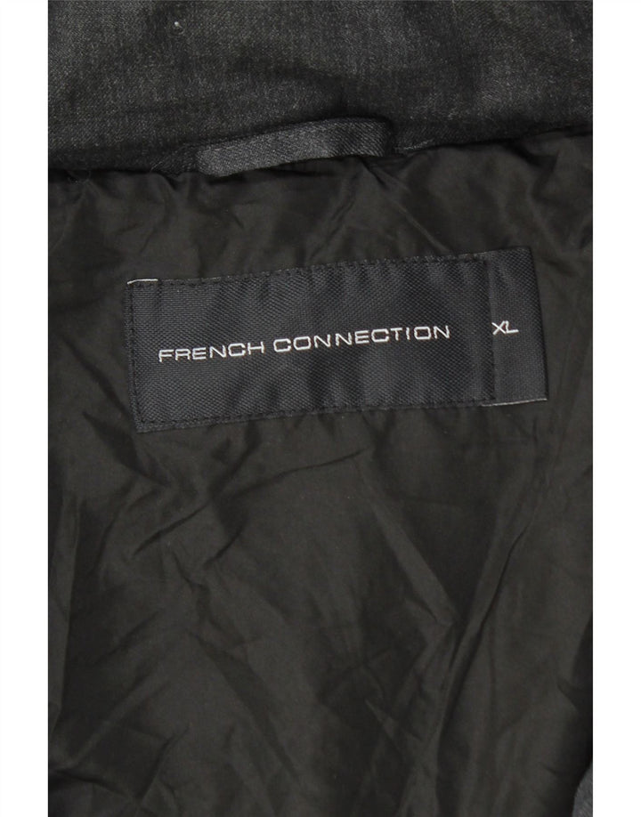 Giacca imbottita con cappuccio da uomo French Connection UK 42 XL Lana nera