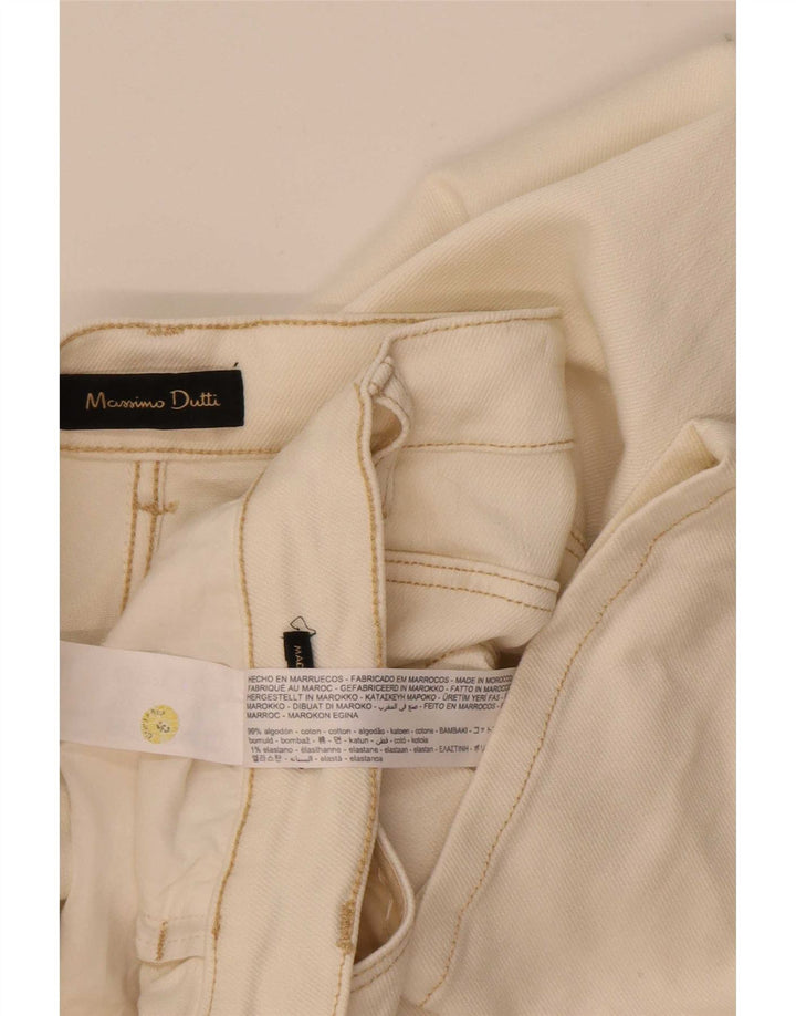 Massimo Dutti Damen Straight Jeans EU 40 Medium W30 L29 Off White Cotton