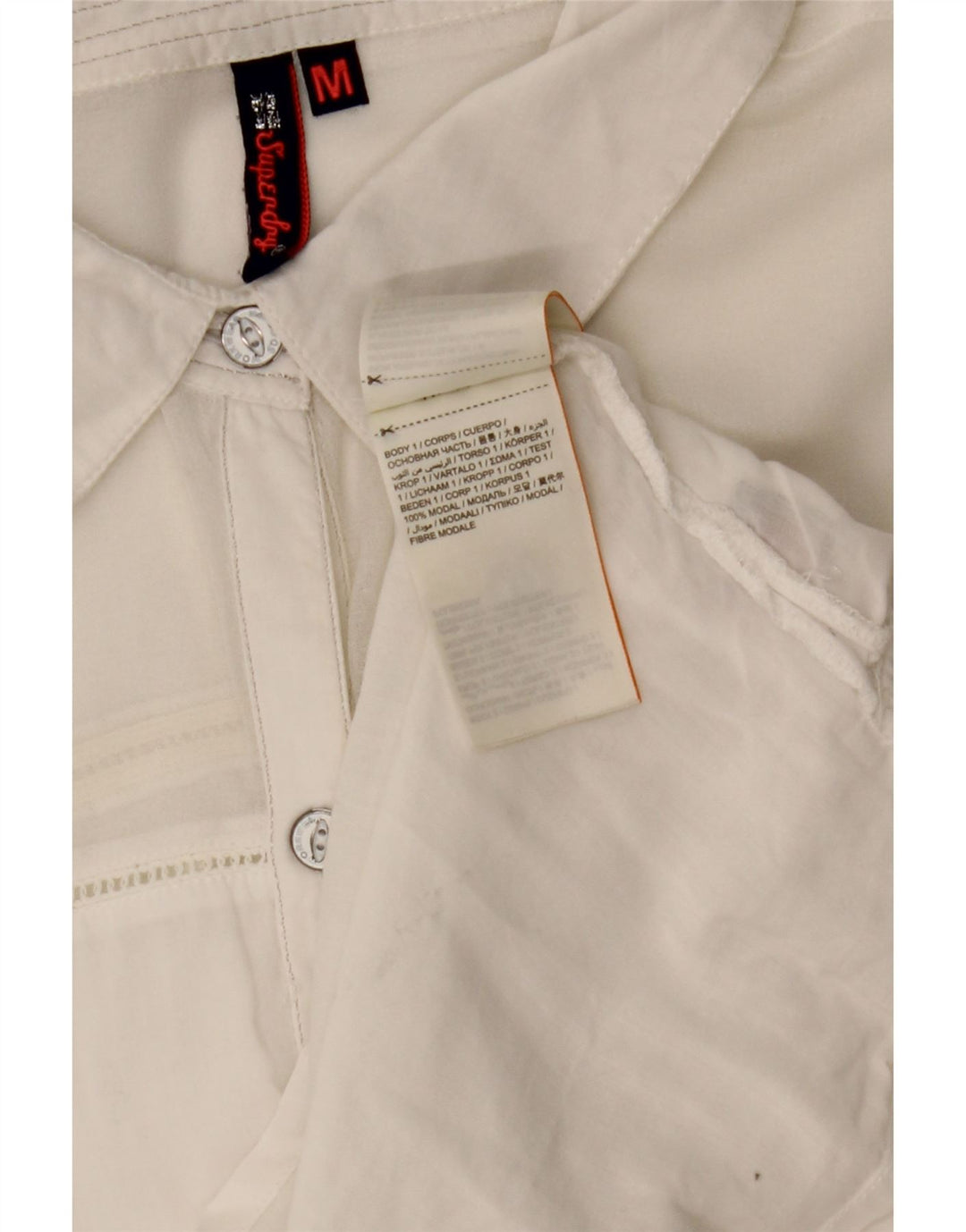 SUPERDRY Womens Shirt UK 14 Medium White Modal