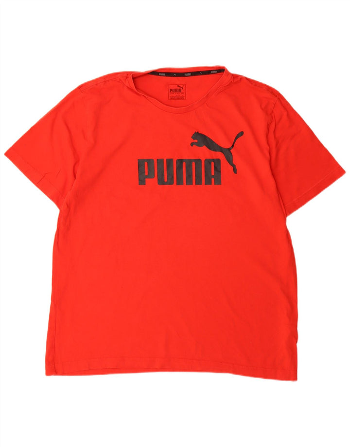 Puma Mens Graphic T-Shirt Top Large Red Cotton