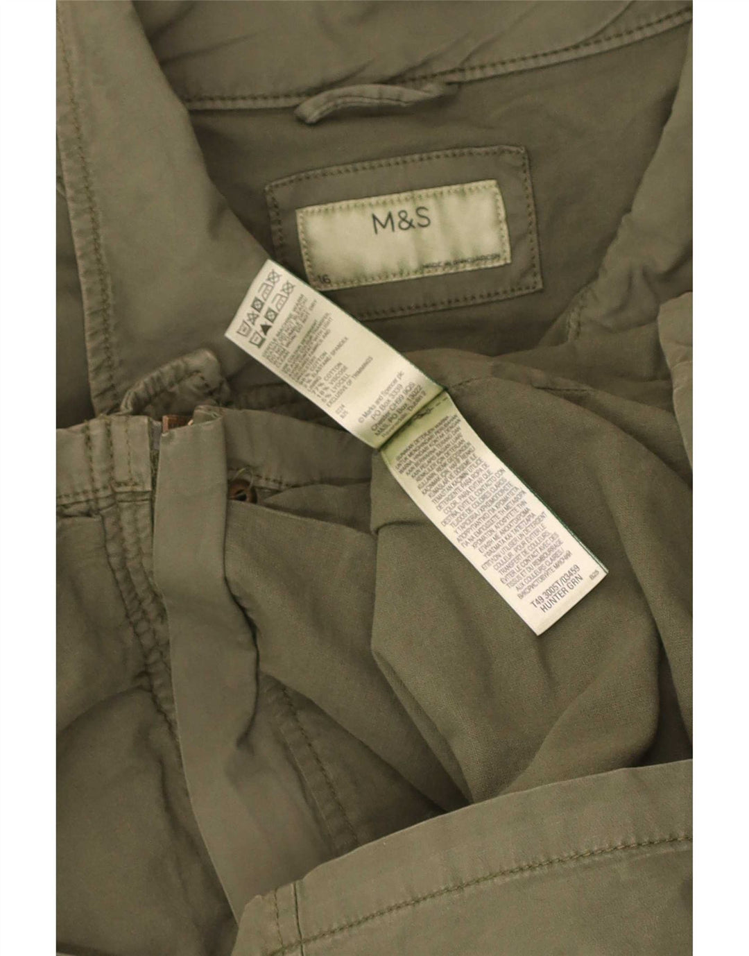 Marks & Spencer ženska velika pomoćna jakna UK 16 Large kaki pamuk