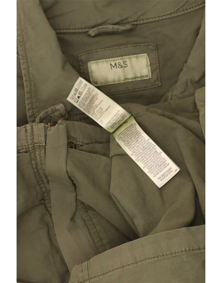 Marks & Spencer ženska velika pomoćna jakna UK 16 Large kaki pamuk