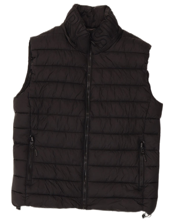 Superdry Herre grafisk polstret Gilet UK 42 XL sort nylon