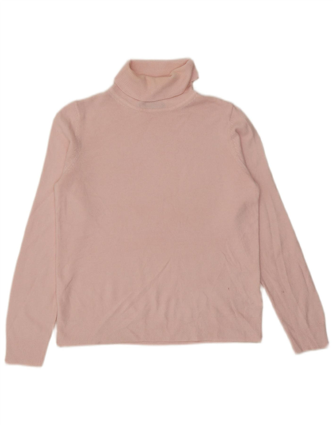 Marks & Spencer Womens Roll Neck Jumper Sweater UK 12 Medium Pink Acrylic