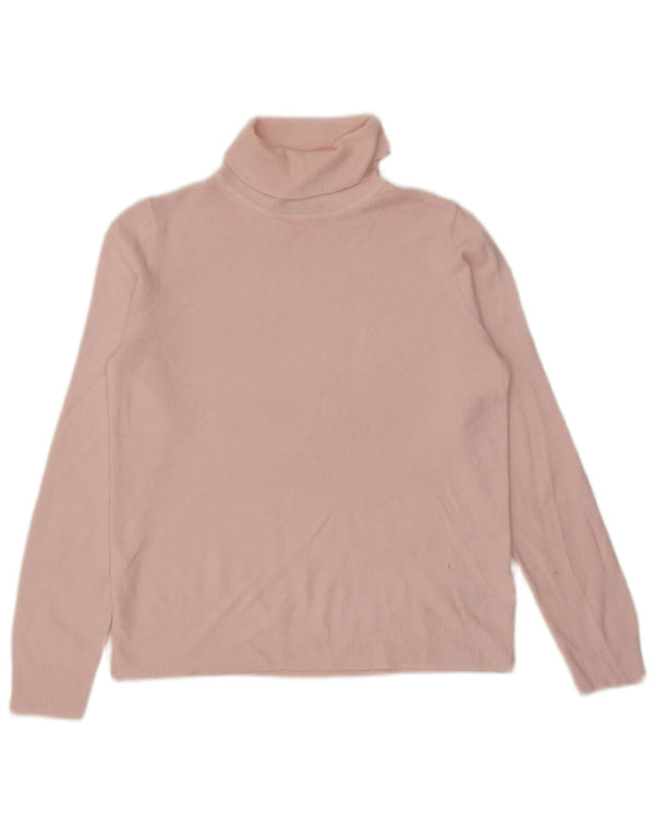 Marks & Spencer Womens Roll Neck Jumper Sweater UK 12 Medium Pink Acrylic