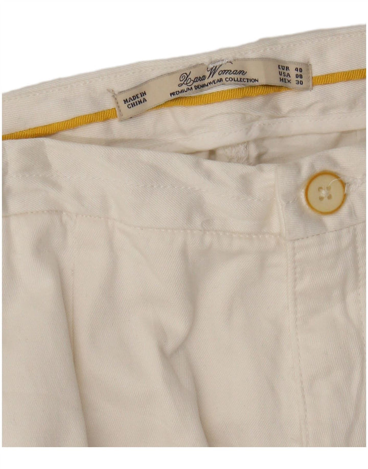 Gerade Chino-Hose für Damen von Zara, EU 40, M, W30, L28, Weiß