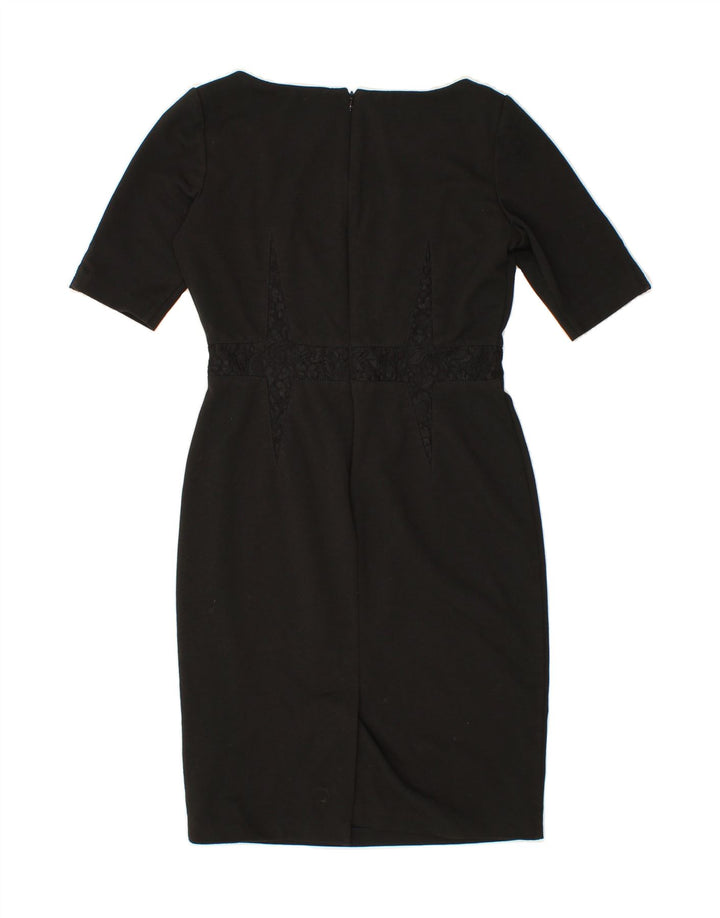 MARKS & SPENCER Womens Sheath Dress UK 12 Medium Black Polyester Vintage Marks & Spencer and Second-Hand Marks & Spencer from Messina Hembry 
