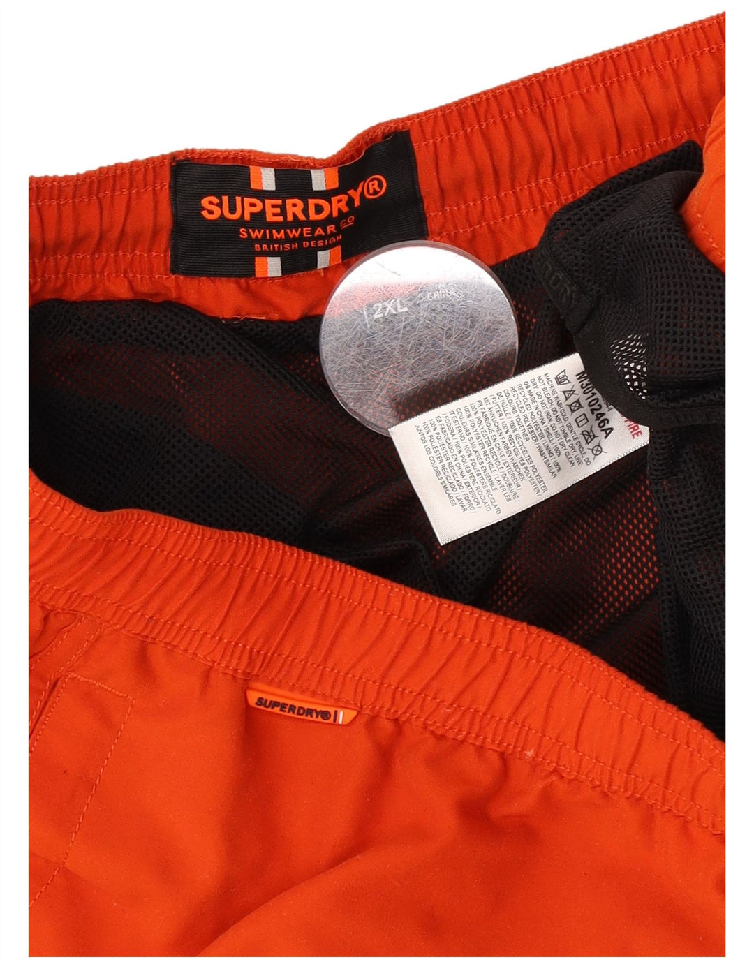 Superdry Mens Graphic Swimming Shorts 2XL  Red Polyester