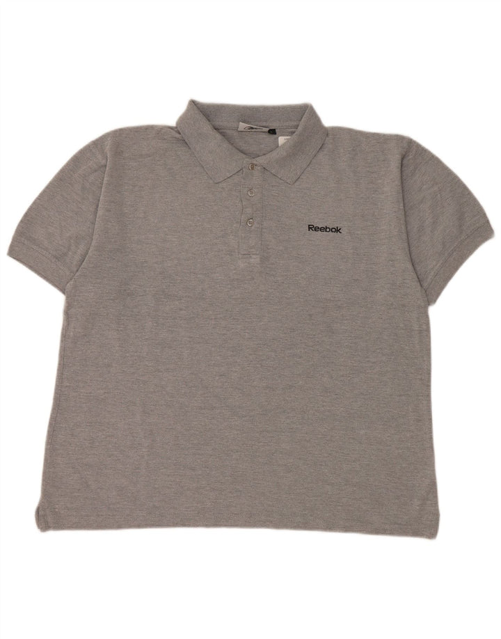 Reebok Mens Polo Shirt Large Grey Flecked Cotton
