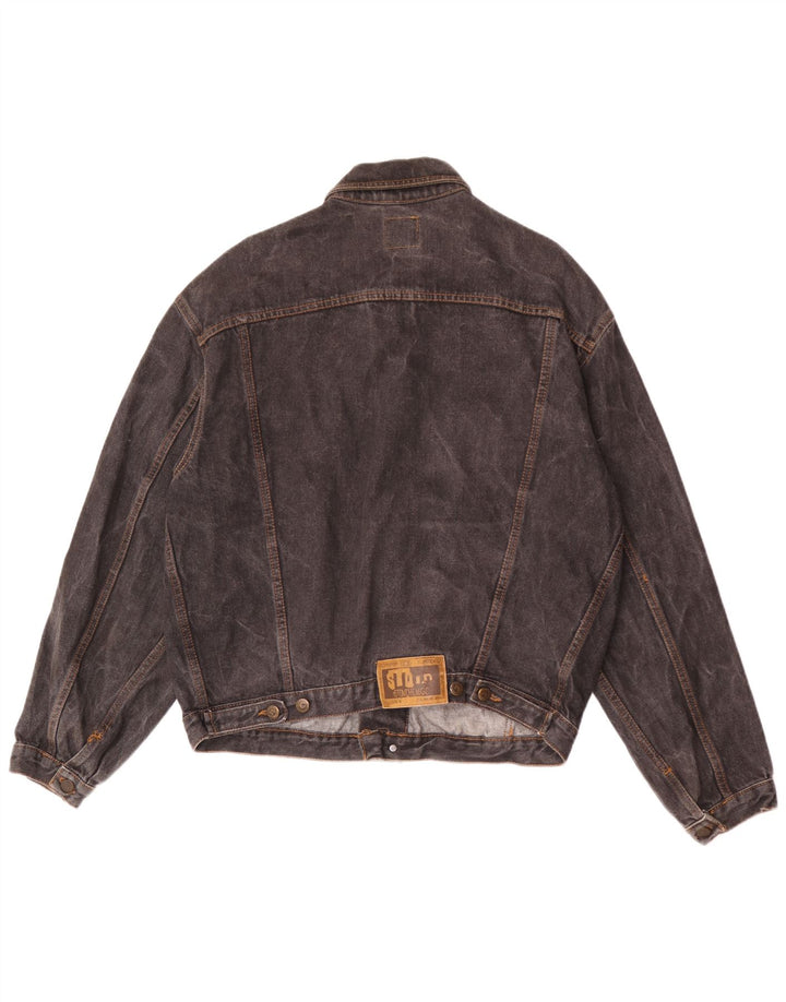 Vintage denimjakke til mænd UK 40 Stor sort bomuld
