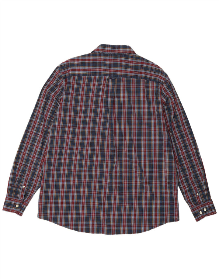CHAPS Camisa de fácil cuidado para hombre 2XL Azul marino Cuadros