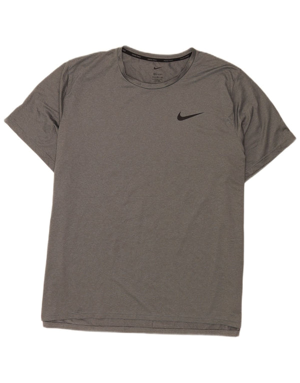Nike Mens Dri Fit T-Shirt Top XL Grey Flecked Polyester