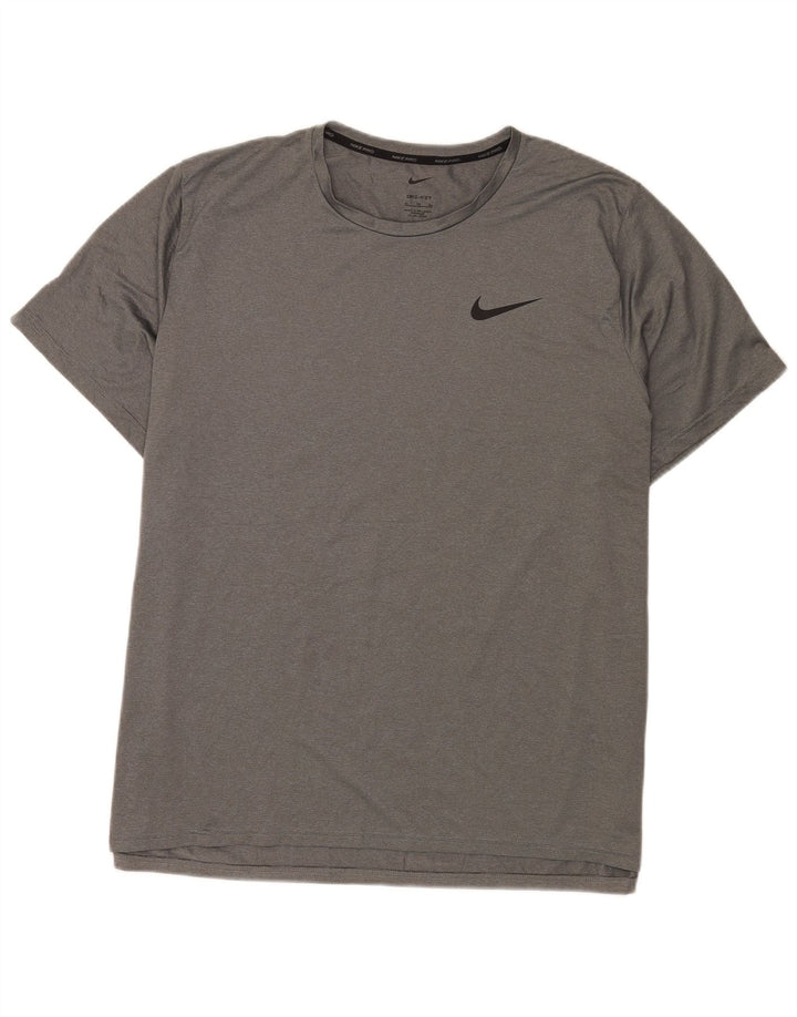 Nike Mens Dri Fit T-Shirt Top XL Grey Flecked Polyester