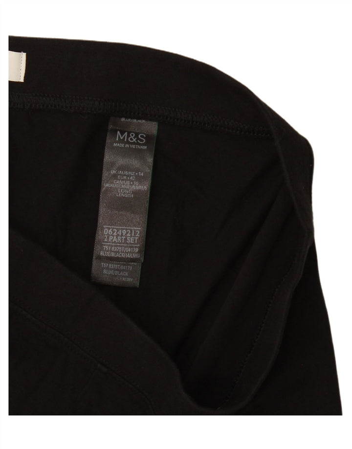 Marks & Spencer Damen Leggings UK 14 Mittelschwarze Baumwolle
