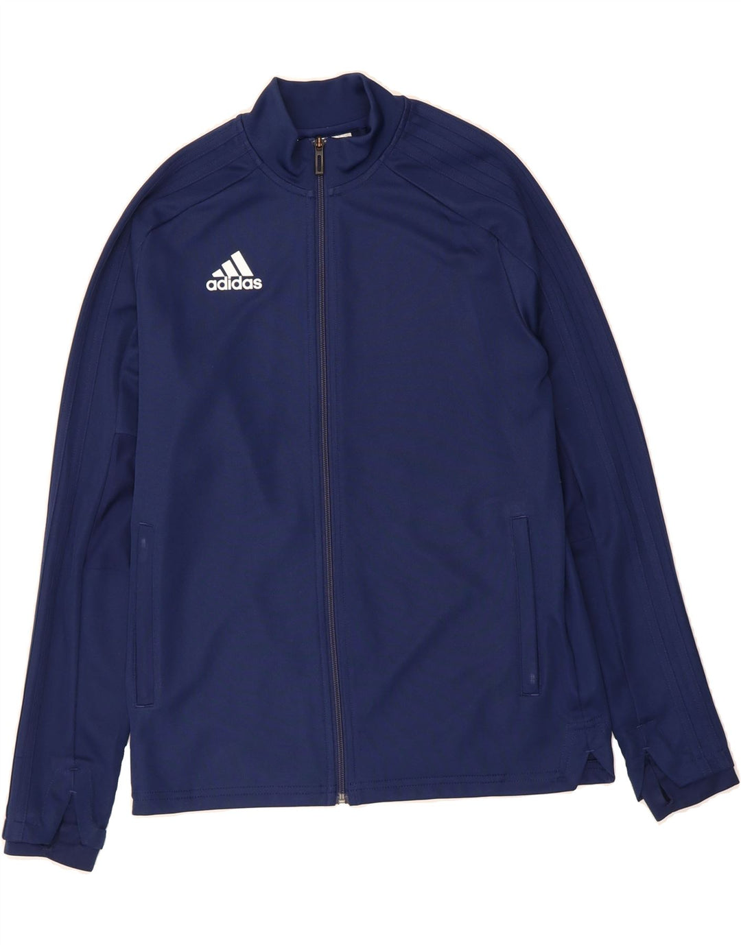 ADIDAS Boys Tracksuit Top Jacket 13-14 Years Navy Blue Polyester Vintage Adidas and Second-Hand Adidas from Messina Hembry 