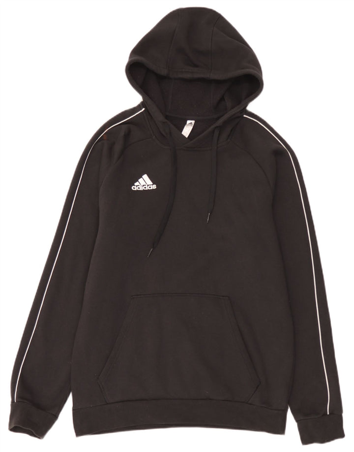 Adidas Mens Hoodie Jumper Medium Black Cotton