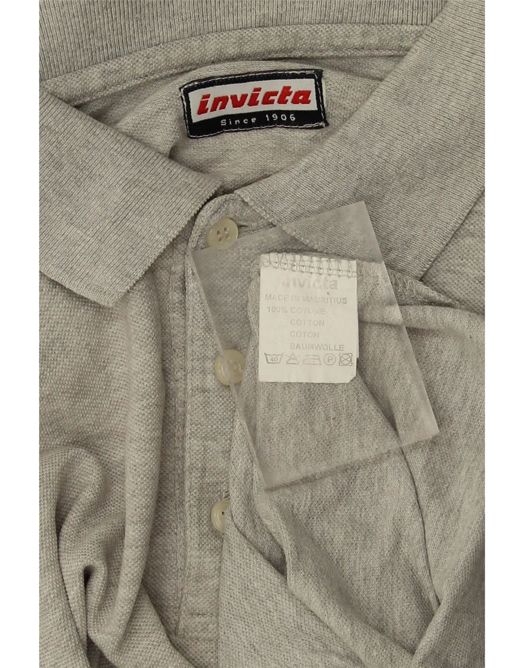 INVICTA Mens Polo Shirt Medium Grey Cotton Vintage Invicta and Second-Hand Invicta from Messina Hembry 