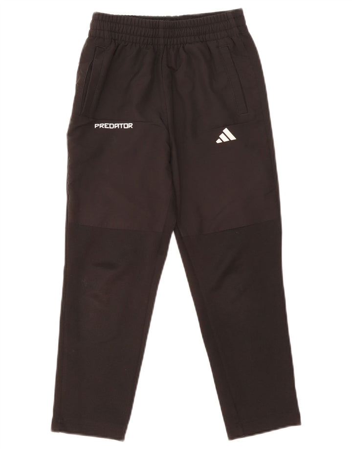 Adidas Boys Tracksuit Trousers 7-8 Years Black Polyester