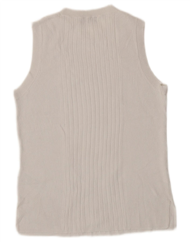 Marks & Spencer Womens Vest Tank Top UK 14 Large White Viscose