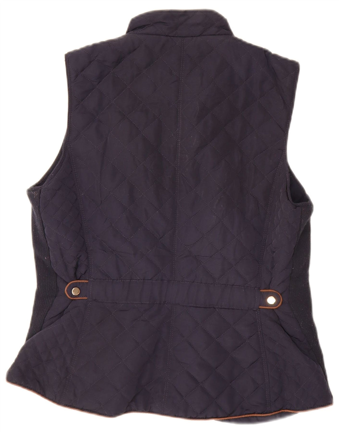 Zara Womens Quilted Gilet UK 16 Large Navy Blue