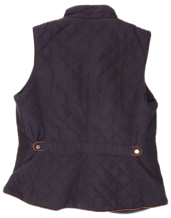 Zara Womens Quilted Gilet UK 16 Large Navy Blue