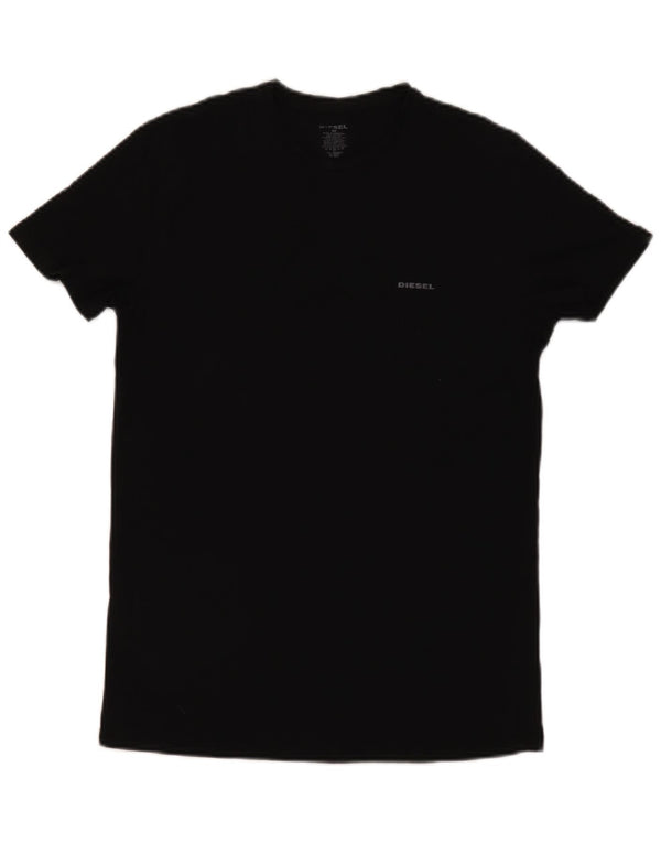 Diesel Mens T-Shirt Top Medium Black Cotton