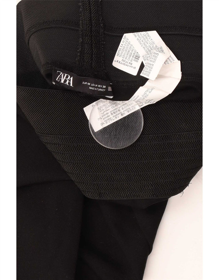 Женские укороченные леггинсы Zara UK 12, средний черный полиэстер