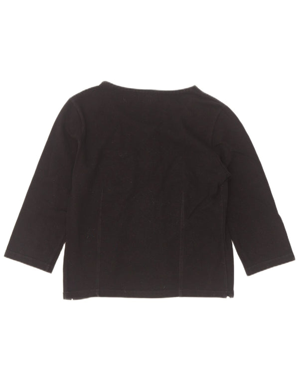 Sergio Tacchini Dame 3/4-ærmet skjortebluse UK 10 Small Black