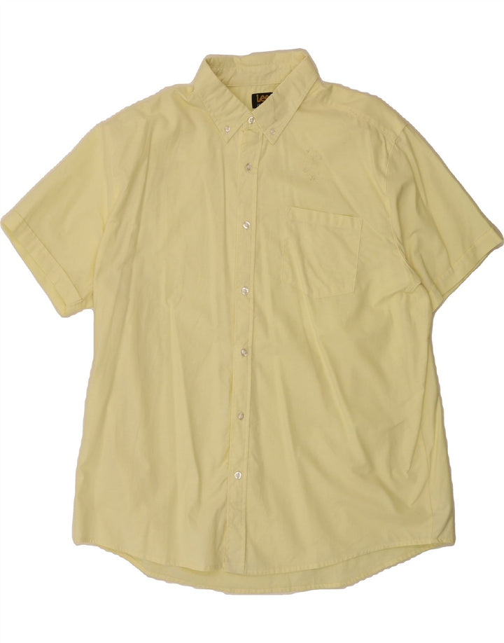 LEE Mens Short Sleeve Shirt XL Yellow Cotton Vintage Lee and Second-Hand Lee from Messina Hembry 