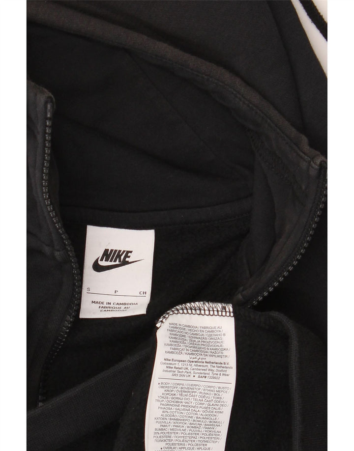 Nike Mens Zip Hoodie Sweater Small Black Cotton