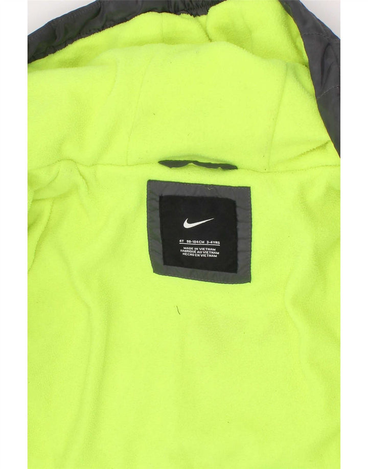 Μπουφάν Nike Boys με κουκούλα με επένδυση 3-4 ετών σε γκρι πολυεστέρα