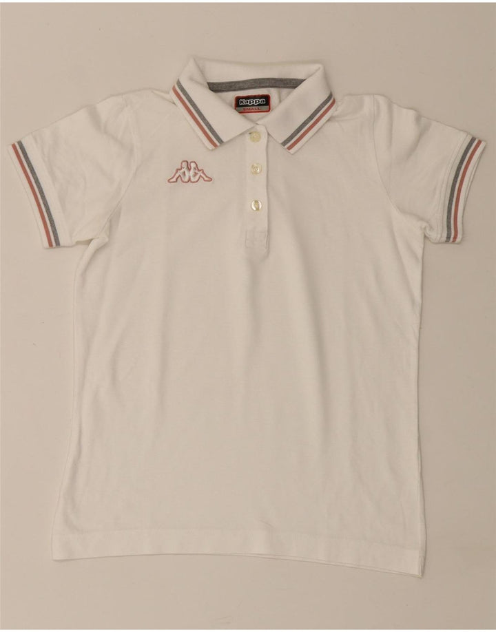 Kappa Womens Polo Shirt UK 10 Small White Cotton