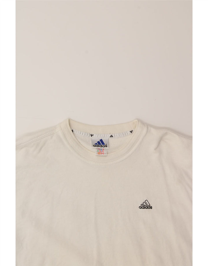 ADIDAS Womens Sweatshirt Jumper UK 18 XL  White Cotton Vintage Adidas and Second-Hand Adidas from Messina Hembry 