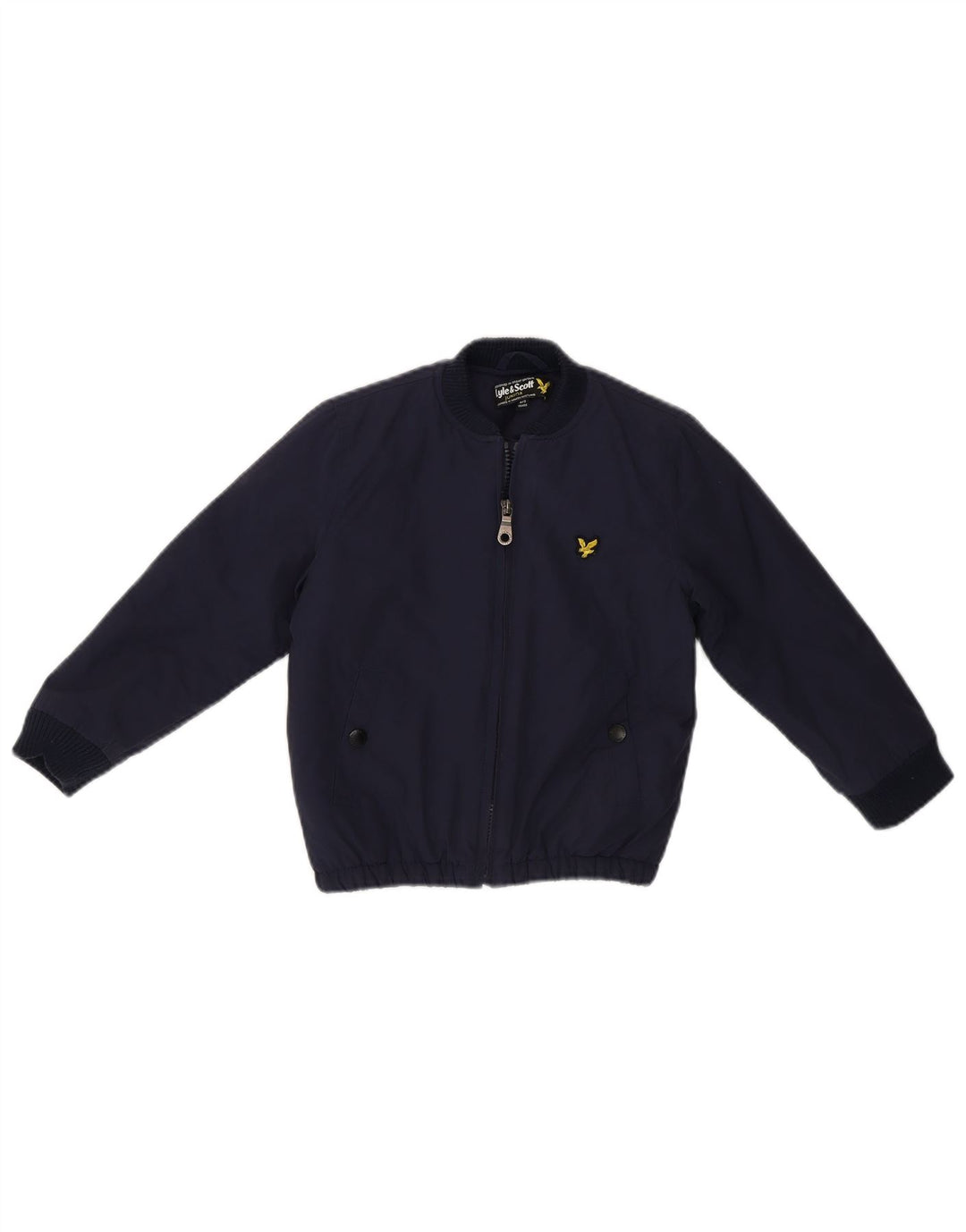 LYLE & SCOTT Boys Bomber Jacket 4-5 Years Navy Blue Cotton