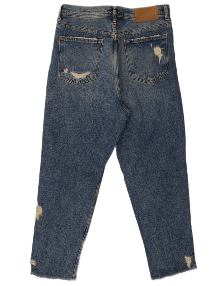 Zara Mens Distressed Cropped Jeans EU 40 Medium W31 L26 Blue Cotton