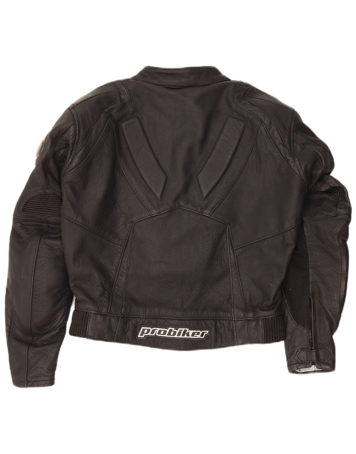 Probiker Mens Motorcycle Leather Biker Jacket EU 50 Large Black Leather
