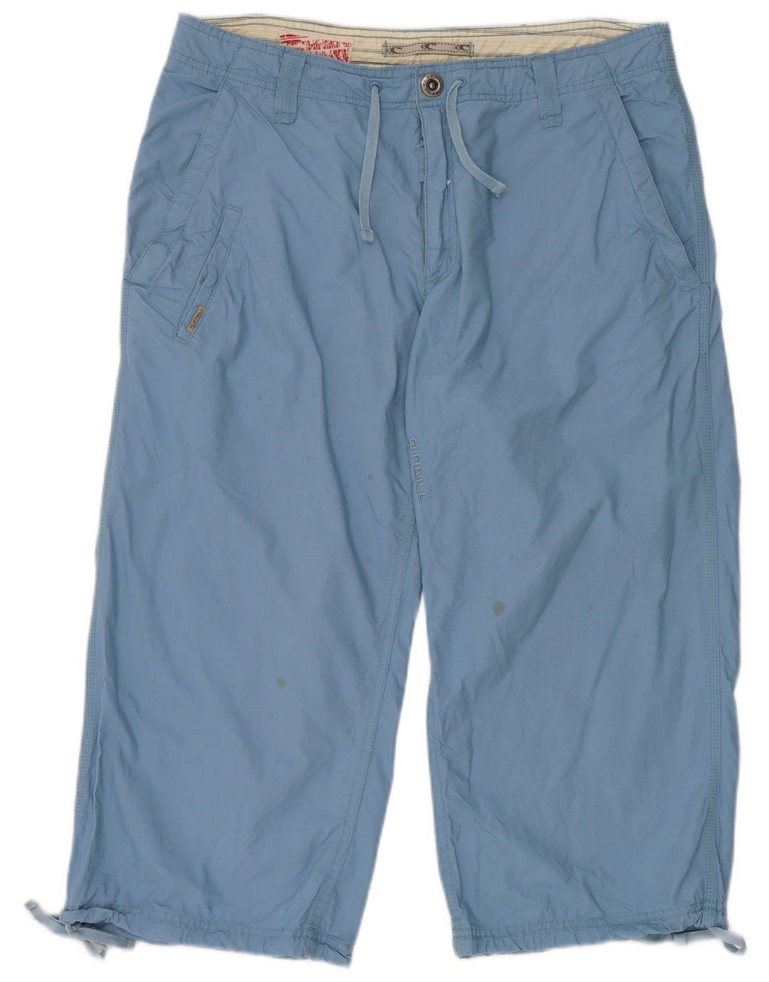 O'Neill Mens Straight Capri Trousers W34 L20 Blue Cotton
