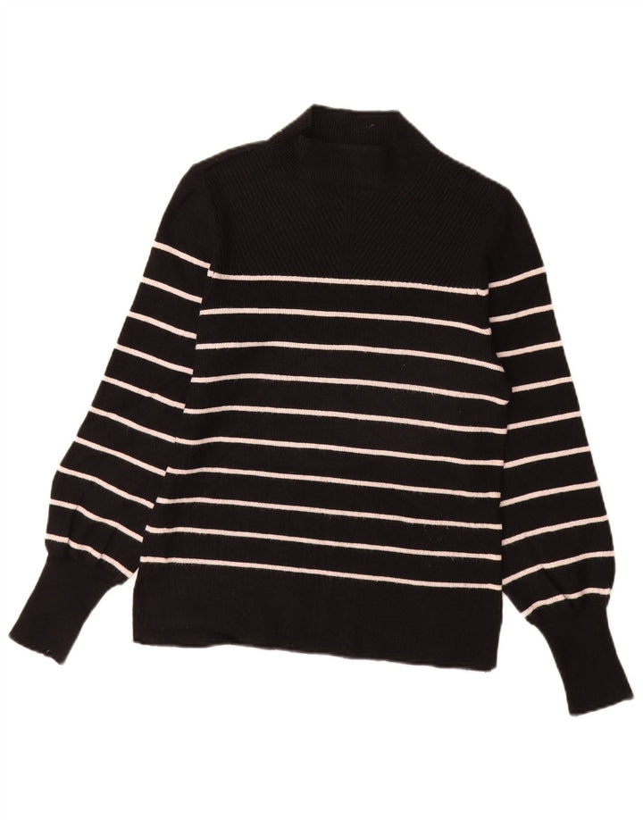 MARKS & SPENCER Womens Turtle Neck Jumper Sweater UK 10 Small Black