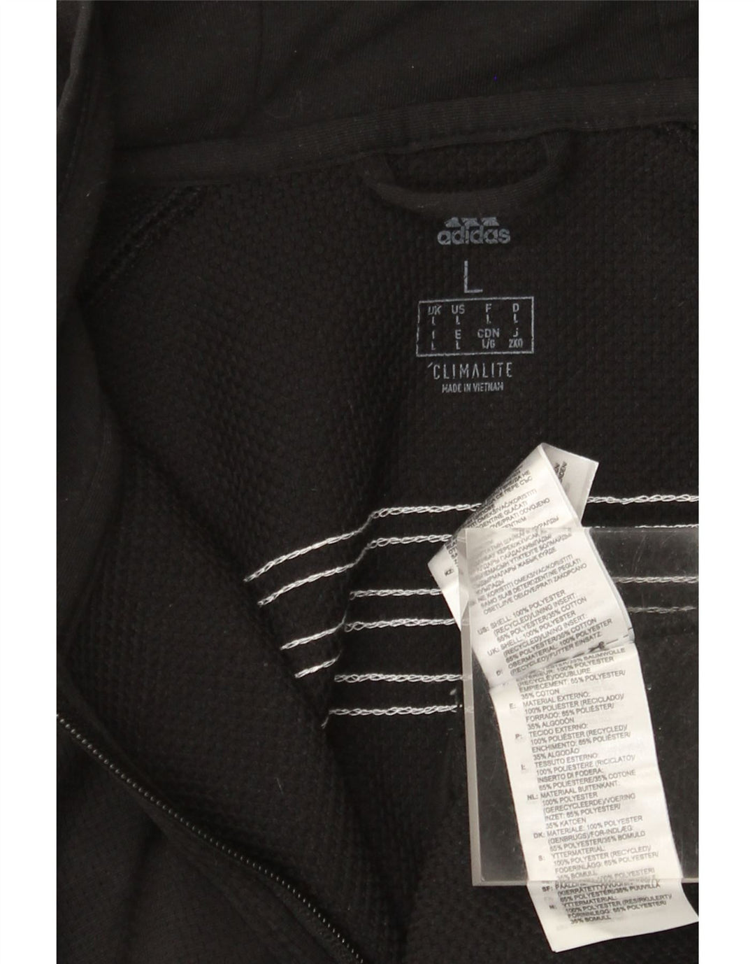 Pulover Adidas Climalite Zip pentru bărbați, mare, negru, poliester