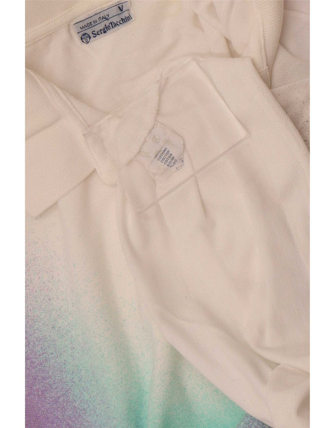 Sergio Tacchini Herre poloshirt Medium White Colourblock Bomuld