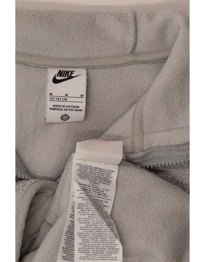 Giacca in pile con cappuccio Nike da ragazzo 11-12 anni in poliestere grigio medio