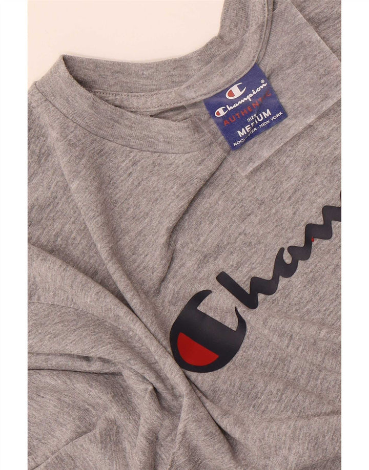 Top grafico da uomo Champion manica lunga grigio medio